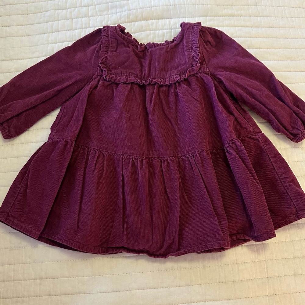 Girls' Burgundy Corduroy Dress